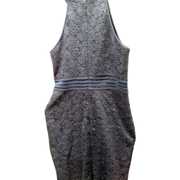 Nightway Halter A-Line Silhoutte Dress Black/Gray EUC SZ 4 - Picture 6 of 7